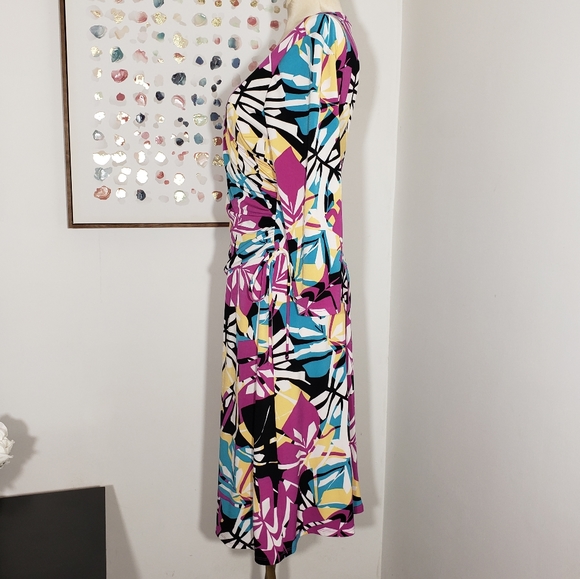 Kasper geometric floral wrap dress size 4 - Picture 2 of 7